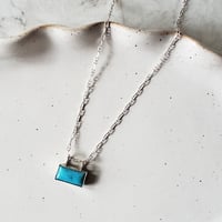 Kingman Turquoise Rectangle Necklace