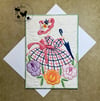 Custom Quilted Vintage Keepsake Postcard- Garden Belle