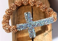 Bling bling rhinestones cross bracelet 