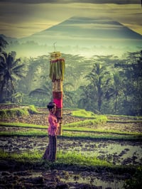 Woman with Rice Temple