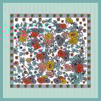 Image 1 of Floral Stripe Gifinas Scarf