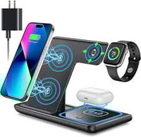 GTIMLMC 3 in 1 Wireless Charger Foldable 3in1 Phone Stand 15W Fast Charging Station for iPhone 15