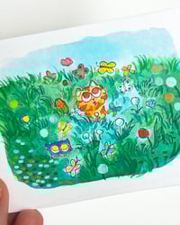 Image 4 of A7 - Chats et papillons - illustration originale