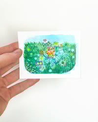 Image 5 of A7 - Chats et papillons - illustration originale