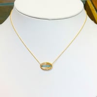 Image 3 of Gold and Blue Zircon Necklace
