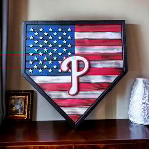 Image of CUSTOM Wooden Home Plate Sign