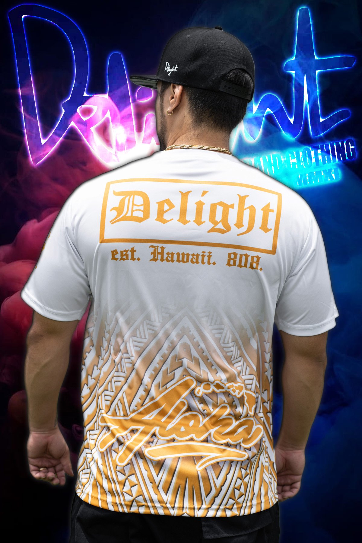 Hawaii Mano - Delight EST. 808 (White/Athletic Gold)