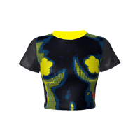 Image 1 of X*X CROP TOP - MIDNIGHT / TROPICAL