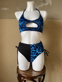 Image 4 of Cut Out Bikini Top Leo blue