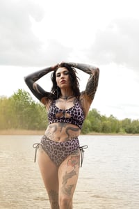 Image 2 of Cut Out Bikini Top Leo lilac