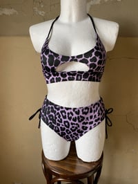Image 6 of Cut Out Bikini Top Leo lilac
