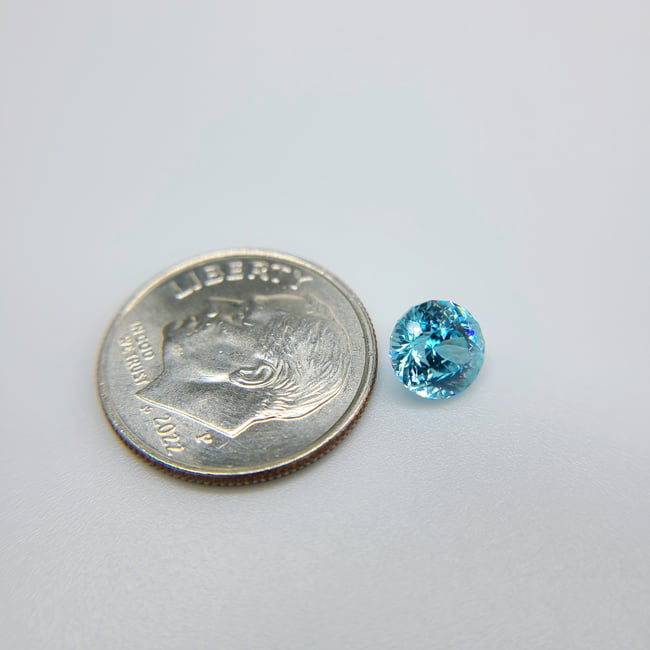 1.56ct Blue Cambodian Zircon Portuguese Cut