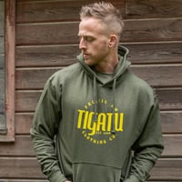 Image 3 of "Burger Joint" Men's Midweight Hoodie - Army Heather