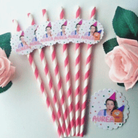 Image 2 of 6 Ms Rachel Inspired Party Straws,Ms Rachel Drinking Straws,Ms Rachel Table Decor