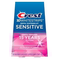 Crest 3D Whitestrips Sensitive At-home Teeth Whitening Kit, 18 Treatments, Gently