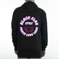 Image 2 of Black Flag Photography Style Peace Love Cars Hoodie (PRE ORDER)