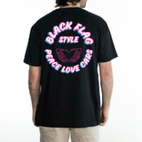 Image 1 of Black Flag Photography Style Peace Love Cars T-Shirt (PRE ORDER)