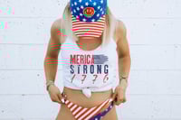 Image 1 of Merica Strong 1776 USA Flag - Women's Racerback Tank