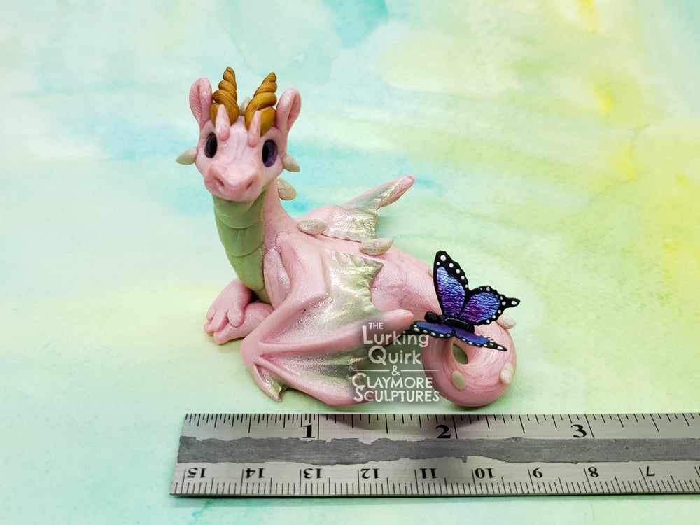 Pink Dragon with Purple Butterfly