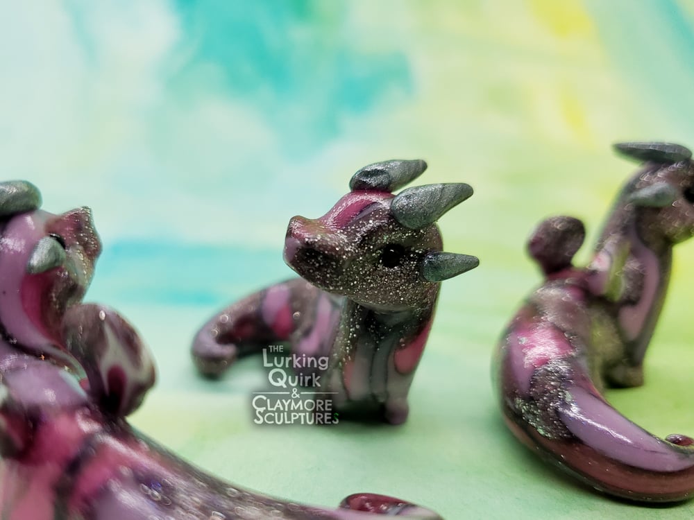 Small Purple and Silver Marbled Dragon