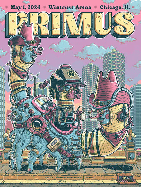 Image of Primus: Chicago, IL 2024 Signed & Numbered 8 Color Screenprint Poster AP Edition of 75