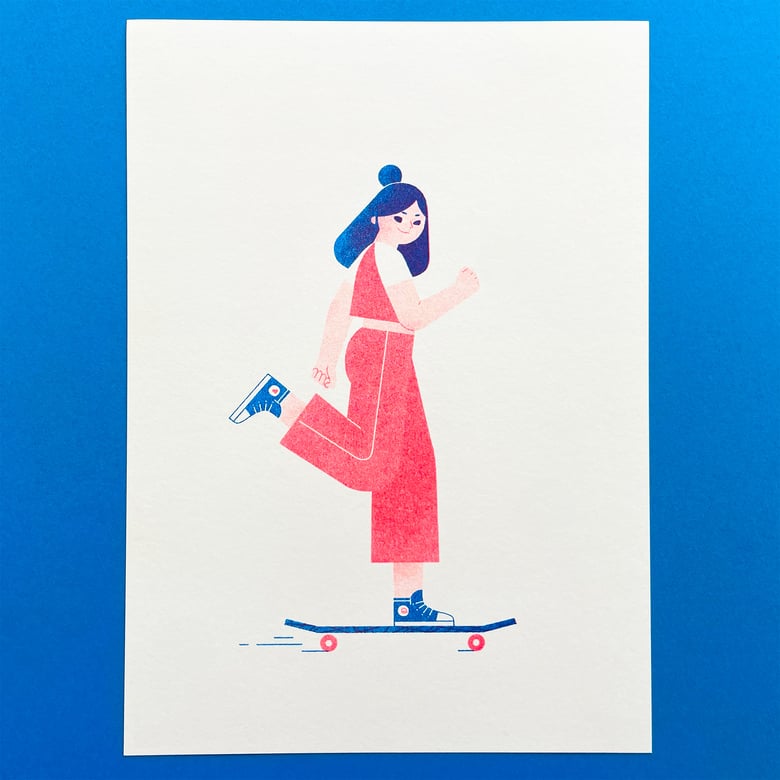 Image of Skater girl I A5 Risograph