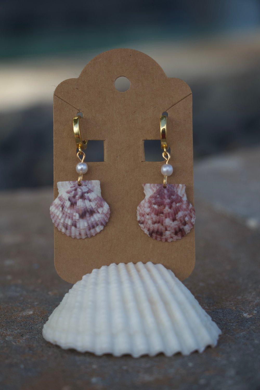 Real shell earrings clearance