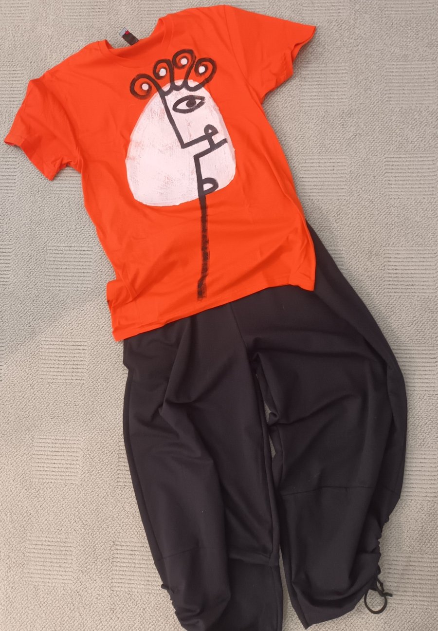 Image of orange painted shirt...small