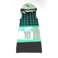 Image 1 of greens plaid hoodie ten 10/12 10 party tenth 10th birthday bday tank sleeveless dress 