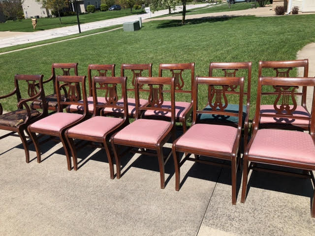 Duncan Phyfe Lyre back chairs and table