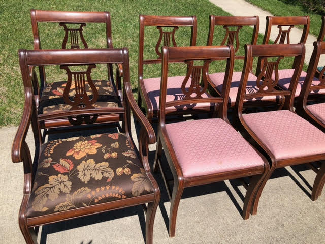 Duncan Phyfe Lyre back chairs and table