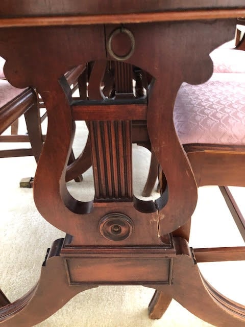 Duncan Phyfe Lyre back chairs and table