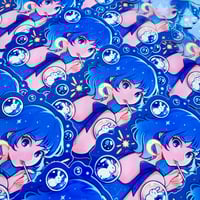 Image 3 of ‘Girl with bunnies’ holographic sticker