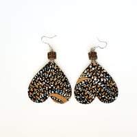 Image 1 of Afrocentric Heart Shape Earrings, Simple & Chic Hand-Painted Jewelry.