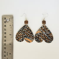 Image 2 of Afrocentric Heart Shape Earrings, Simple & Chic Hand-Painted Jewelry.