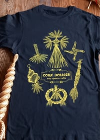 Image 2 of 'Corndollies' Unisex Jersey Tshirt: Black w/ Yellow Print