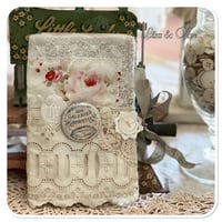 Image 10 of French shabby Chic tattered  Sewing Book/Needle book with lace samples