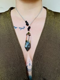 Image 7 of 🍄🌿Mushroom Terranium Obsidian Crystal Amulet 🌿🍄Large 