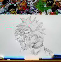 GOKU SSJ4 ORIGINAL PENCIL ART SIGNED