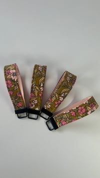 Image 2 of Pink Floral fabric key fobs