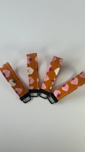 Image of Strawberries and Carmel Fabric Key Fobs- FREE SHIPPING!