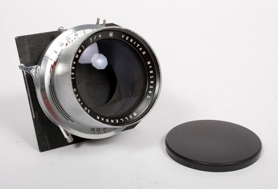 Image of Wollensak Veritar 254mm F6 (10") Soft Focus lens in Alphax shutter + box #8893