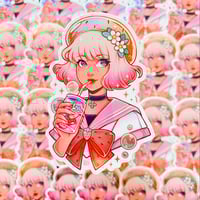 Image 1 of ‘Strawberry girl’ holographic sticker