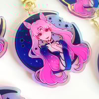 Image 2 of Black Lady rainbow acrylic keychain