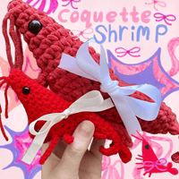 coquette shrimp 🎀 crochet plush