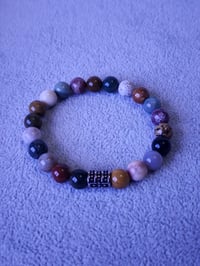 Image 2 of Men African Ocean Jasper Bracelet/ Stretch Gemstone Bracelet