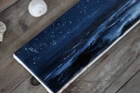 Image 4 of Light of the Evening Stars - 4"x12" Original Oil Seascape 