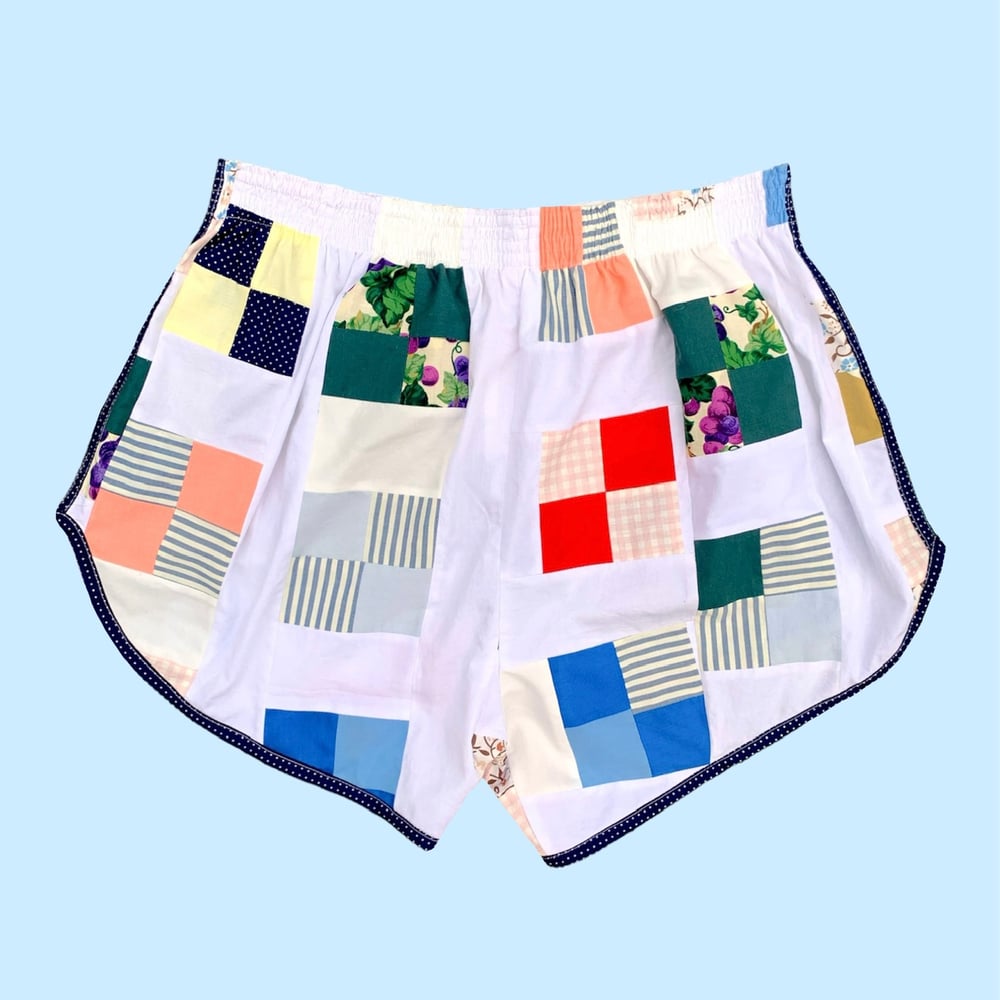 Image of Retro Jogger Shorts — Square Patchwork