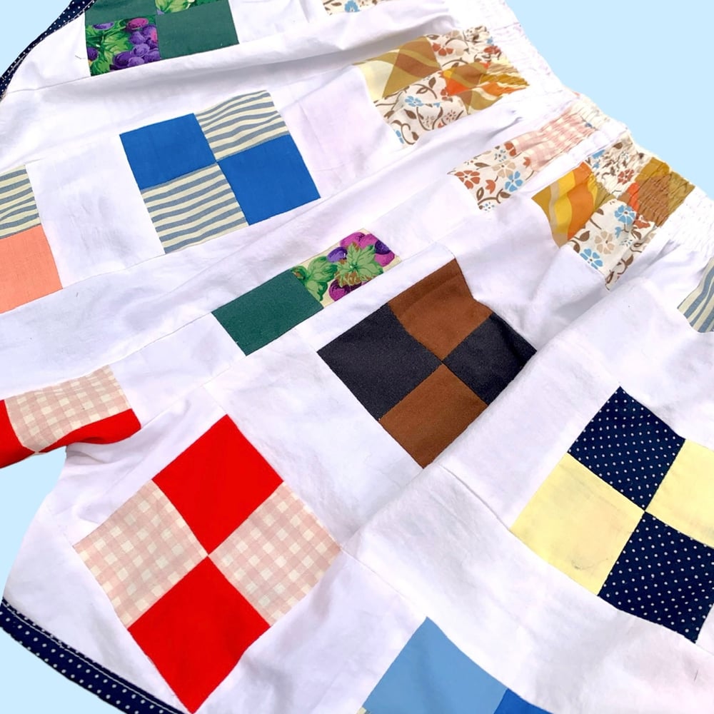 Image of Retro Jogger Shorts — Square Patchwork 