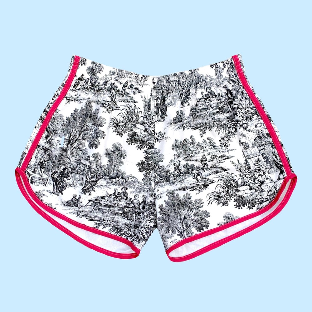 Image of Retro Jogger Shorts — Black Toile